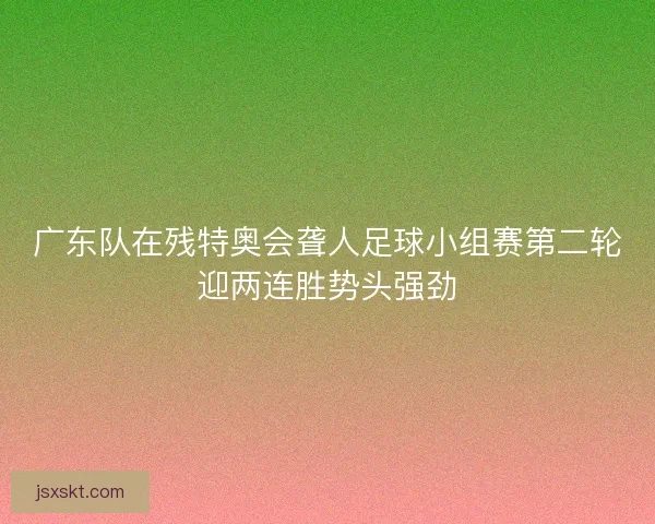 广东队在残特奥会聋人足球小组赛第二轮迎两连胜势头强劲
